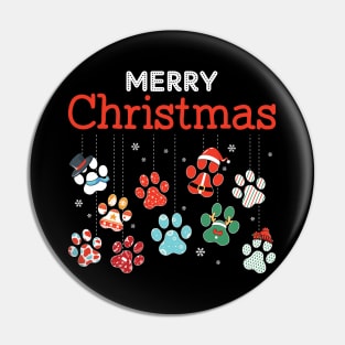 Merry Christmas paws Pin