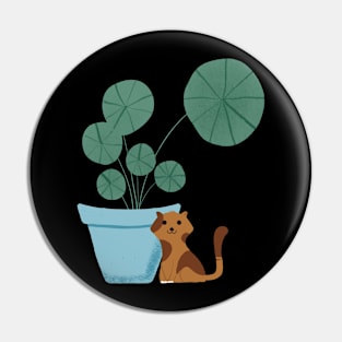 Cat with plant Pin