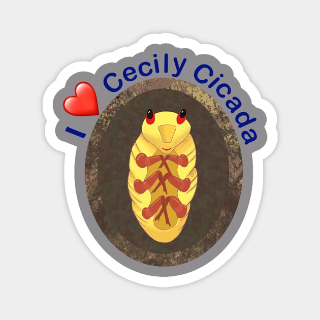 Cecily Cicada waits Magnet by Cecily Cicada