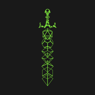 The Polyhedral Dice Collector's Green Sword T-Shirt