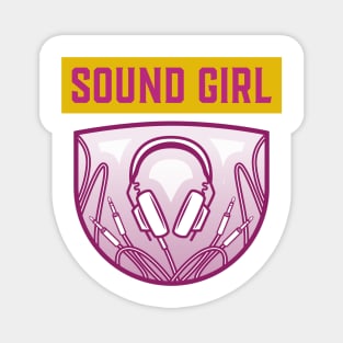 Sound Girl Pink Headphones and Cable Magnet