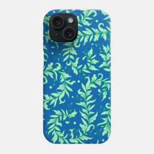 Lacy Leaves Green and Blue Phone Case