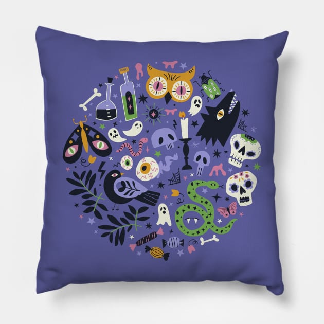 Ghosts 'n Ghouls Pillow by Anna Deegan