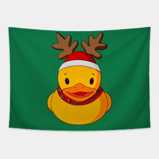 Reindeer Hat Rubber Duck Tapestry