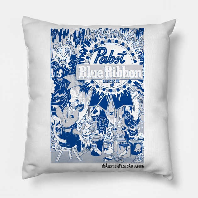 Pabst Blue Rats - Painter Pillow by Austin Floyd Artwork
