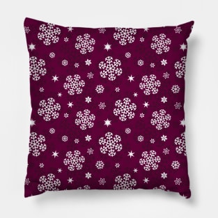 Snowflakes Pattern on Imperial Purple Pillow