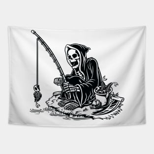 I Will Never Stop Fishing Funny Fisher Skeleton Tapestry