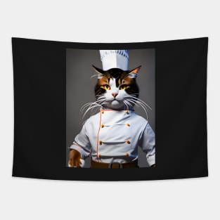 Chef Cat - Modern Digital Art Tapestry