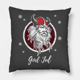 God Jul Merry Christmas Norway Sweden Viking Warrior Norse Nordic Xmas Shirt Pillow