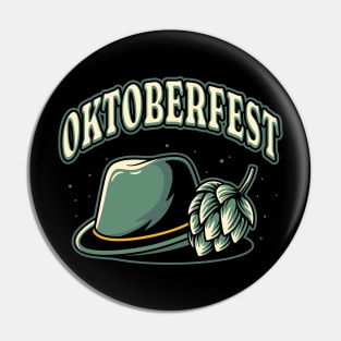 Bavarian hat and hops oktoberfest Pin