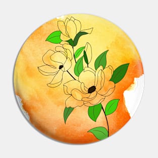 Orange flower dust Pin