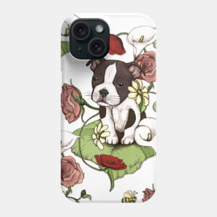 Boston Terrier Puppy Bouquet Phone Case