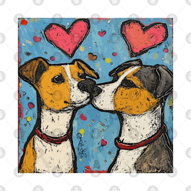 Dog Love 2024 Valentines Day Drawing by moreirapod