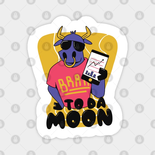 To Da Moon Stock Market Stock Broker Investor Heartbeat Magnet by Printroof