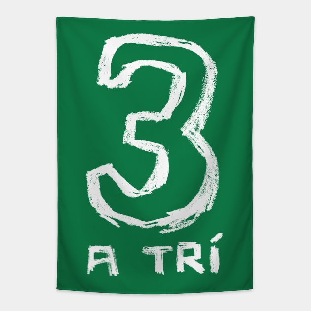 Number 3, Gaelic Irish Number, Three Tapestry by badlydrawnbabe