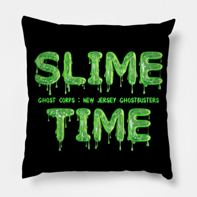 GCNJ slime time Pillow by GCNJ- Ghostbusters New Jersey