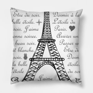 LIspe Eiffel and a Night Under the Stars Pillow