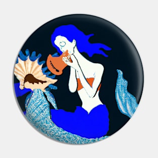 The Painting of "Enchantress From Neptune" in Henri Matisse Style Pin