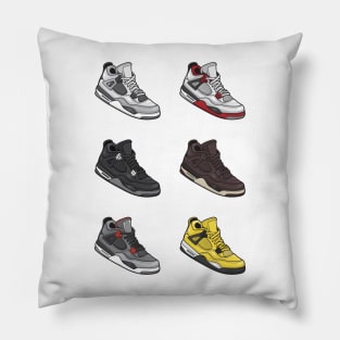 AJ 4 Retro Sneaker Collection Pillow