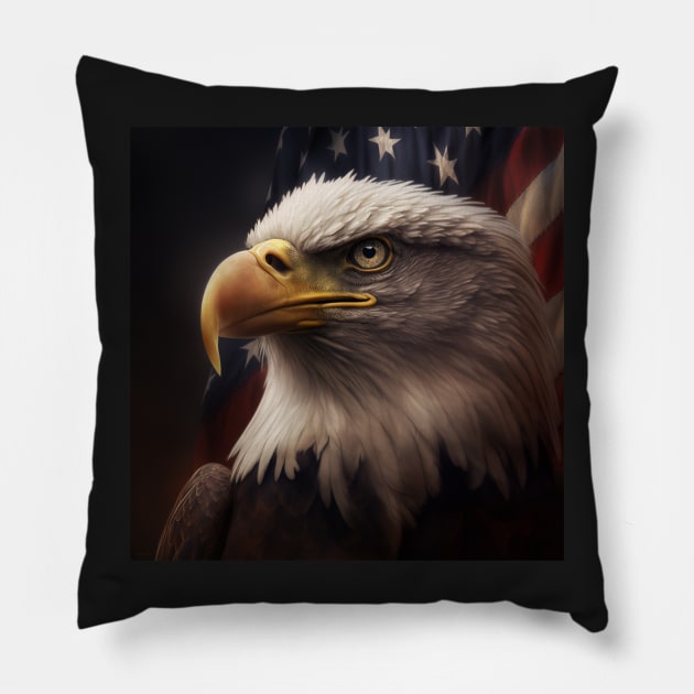 Traditional American Eagle and Flag Pillow by Jades-Corner