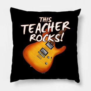 This Teacher Rocks Electric Guitar Pillow