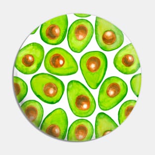 Avocado slices watercolor Pin