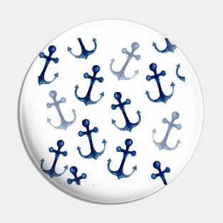 Watercolor Nautical Anchors | Pattern | Navy Pin