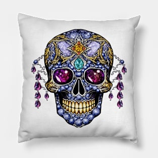 Bejeweled Skull #4 Pillow