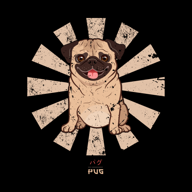 Pug Retro Japanese by Nova5