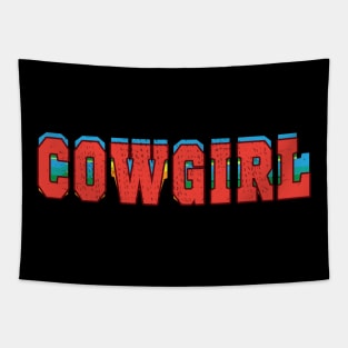 Cowgirl // Vintage Typography Design Tapestry