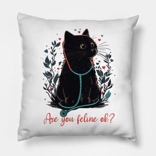 Retro Cat Nurse Gifts Nurse Week Gifts Funny Nurse Pillow