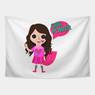 Girl power kids cute cartoon Tapestry