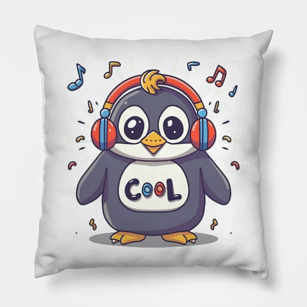 Cool penguin Pillow by Ridzdesign
