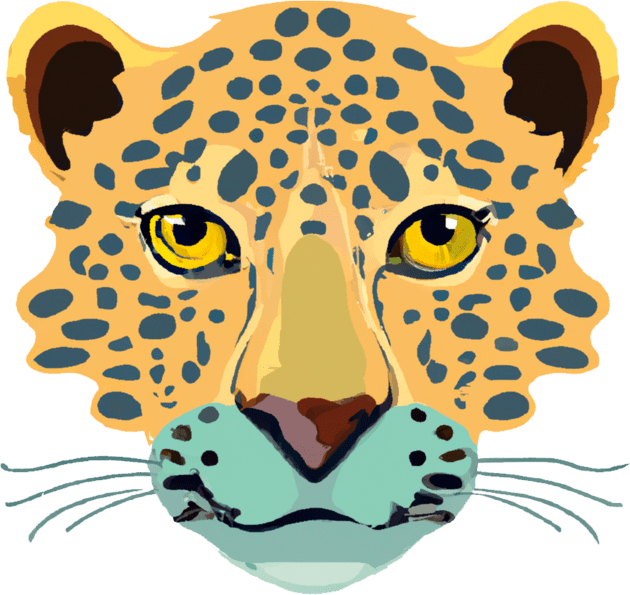Leopard face Kids T-Shirt by Oeuvres