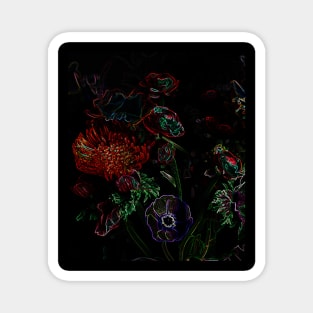 Black Panther Art - Glowing Flowers in the Dark 14 Magnet