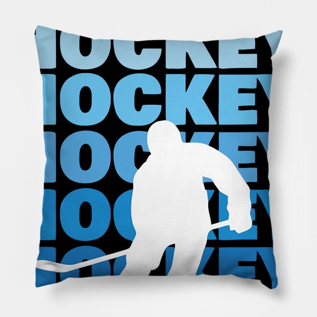 Hockey Typography Pillow by Ramateeshop