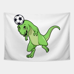 Comic TREX plays soccer Tapestry