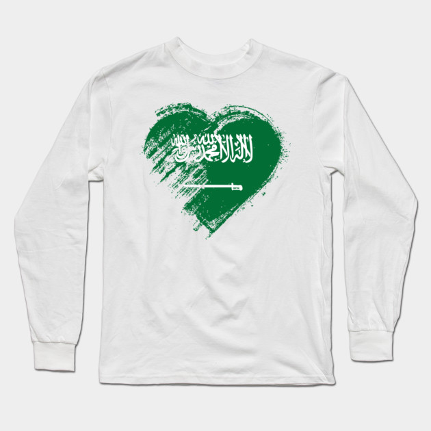 Grungy I Love Saudi Arabia Heart Flag Saudi Arabia Long Sleeve T Shirt Teepublic