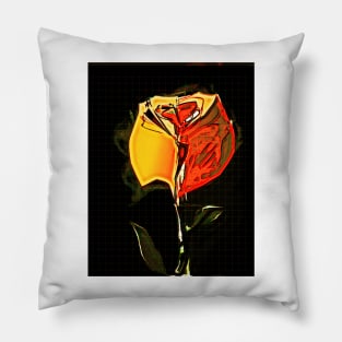 Yellow Digital Rose Pillow