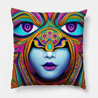 Dosed in the Machine (40) - Trippy Psychedelic Art Pillow