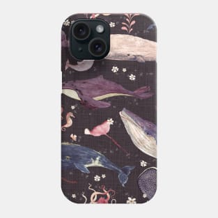 Whale song (purple) Phone Case