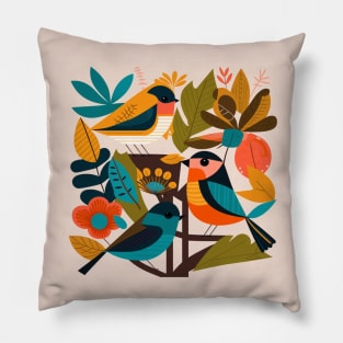 Ornamental Bird Art Pillow