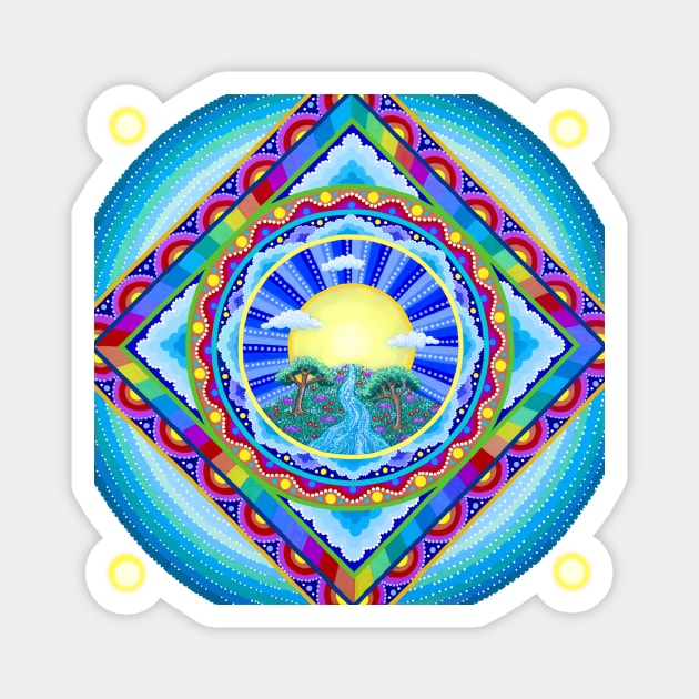 Beautiful World Mandala 2 Magnet by SoozieWray