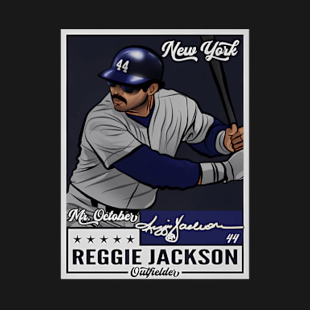 Reggie Jackson New York Y Throwback Card by binchudala