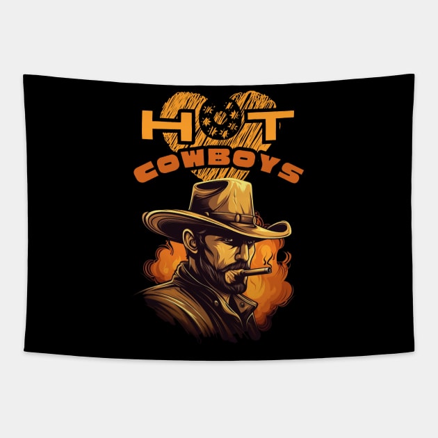 I Love Hot Cowboys Tapestry by FrogandFog