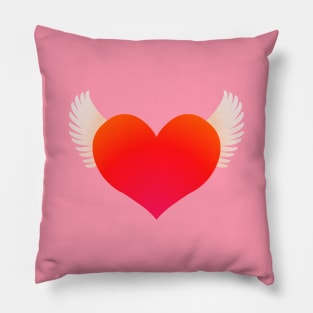 Heart on Wings - RED Pillow