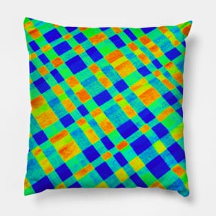 Freaky fluro check Pillow