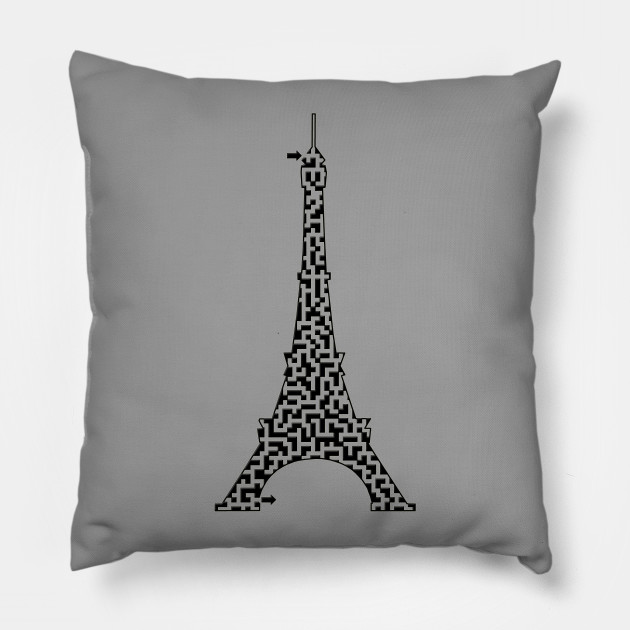 Eiffel Tower In Paris France Maze Labyrinth Eiffel Tower Pillow Teepublic