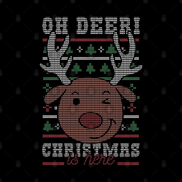 Funny Deer Ugly Christmas Sweater by Krishnansh W.