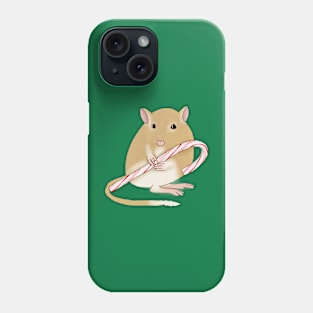 Cute golden gerbil with a candy cane Phone Case